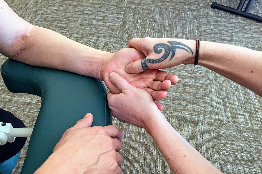Classroom hand massage