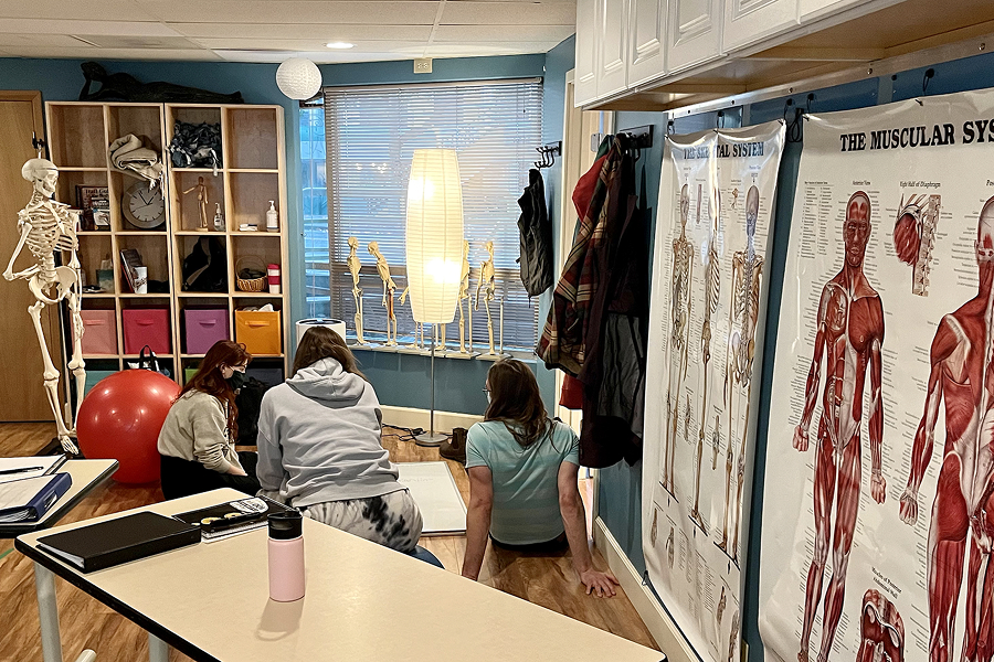 Classroom of massage students